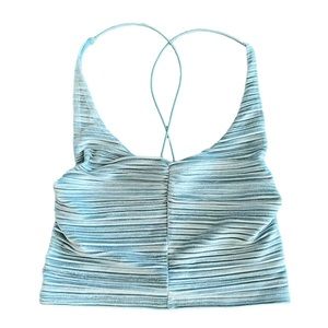 Urban Outfitters Tank Top Velvet Skinny Strap Ruched Size Medium